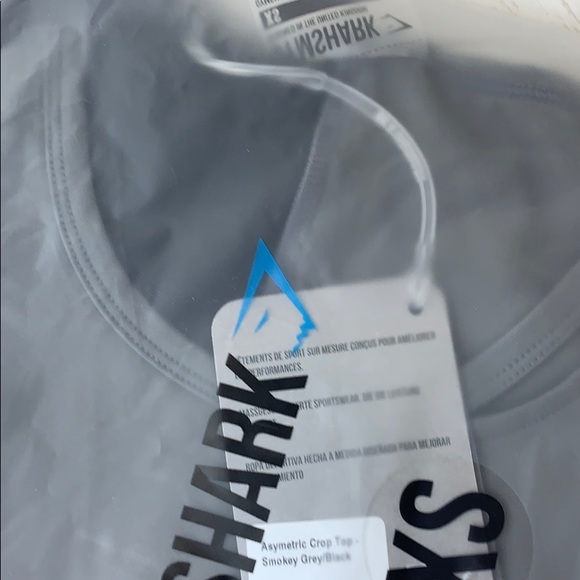 Gymshark asymmetric crop top smokey grey black XS - Picture 8 of 8